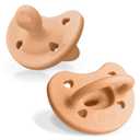 Chicco PhysioForma Luxe Orthodontic Pacifier, 6-16m | 100% Soft Silicone | Supports Breathing & Oral Development | Textured Shield & Handle | Includes Sterilizing Case | BPA Free | Cantaloupe, 2pk (oz., Cantaloupe Two Pack)