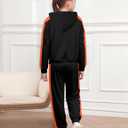 Fuermos Kids Girls Clothes 2 Piece Outfits Colorblock Casual Hoodies Long Sleeve Fashion Sweatshirts and Sweatpants (Black)