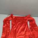 HYPERFIRE Women's Elegant Satin Long Sleeve Cowl Neck Mini Dress Tie Back Cocktail Dress Party Club Size XS