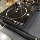 Electric Cooktop 2 Burner 2100W Double Induction Cooktop Hot Plate with Knob Control, 9 Power Levels and Timer, 110V Built-in/Countertop Stove for Kitchens, Restaurants Black