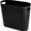 zoocatia Small Trash Can Garbage Can Container Bin with Handles 3 Gallons Plastic Wastebasket for Bathrooom, Bedroom, Office, Kitchen, Laundry Room, Dorm Room - Black (1 Pack)
