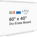 H-Qprobd Dry Erase Board for Wall 60"x40" Aluminum Presentation Magnetic Whiteboard with Long Pen Tray, Wall-Mounted White Board for School, Office and Home