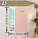 Academic Planner 2026 - Hardcover Weekly & Monthly Calendar Agenda, Daily Planner for Students & Teachers, 8.5" x 6.3" Portable SizeDaily Agenda Book with Tabs, College Organizer Notebook (pink)