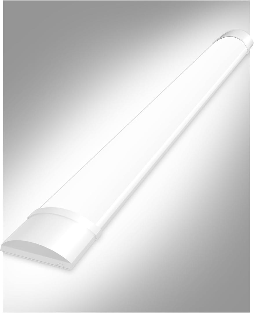 Sararoom 2FT LED Shop Light Fixture 20W LED Wraparound Light, 2400Lm,6500K Cold White, 60cm 23.6inch LED Garage Closet Light Ceiling Light for Office Home Basement, No Plug, No Ground Wire, 2FT 20W 1Pc