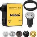 Garbage Disposal Air Switch Kit Dual Outlet Sink Top Waste Disposal Long Stainless Steel Brushed Nickel On/Off Air Button Food and Waste Disposals Part by Briidea, UL Listed