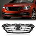 TODO Front Bumper Grille Upper Grill for 2015-2017 Hyundai Sonata Sport Limited Replacement 86350-C2300