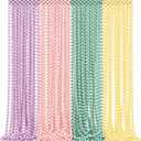 48 Pcs Easter Bead Necklaces Pastel Beads Necklace Accessory Set Macaron Mix Color Dress up Accessories Parade Throws Bulk for Spring Easter Birthday Bridal Shower Party Favor Supplies