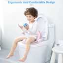 ANGELBLISS Baby Potty Training Toilet Seat with Soft Cushion Handles, Haute Collection, Double Anti-Slip Design and Splash Guard for Boys and Girls (Pink)