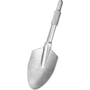 QWORK 17.5-Inch Alloy Steel Scoop Shovel Chisel Bit for Electric Demolition Hammers and Jack Hammers - 1-1/8" Hex Shank - 5" Width, Silver