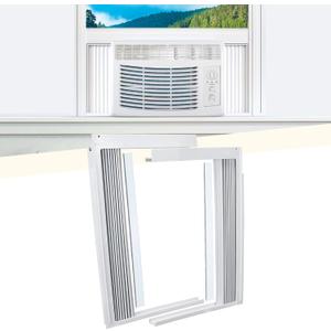Window AC Side Panel with Frame Set,Air Conditioner Accordion Filler Curtain Replacement Kit,Fits Most 5000 BTU Window Air Conditioner Units,White