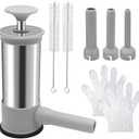 Saihisday Household Sausage Stuffer, Homemade Sausage-Maker Tool Sausage Stuffer Machine Stainless Steel Vertical Homemade Sausage Maker 4 Stuffing Tubes 2LB