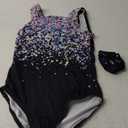 MODAFANS Gymnastics Leotards for Girls Sparkly Dance Unitards Biketards Black Activewear for Girls 2XL 12-13Y(Colorful Glitters Set)
