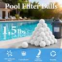 1.5 lbs Pool Filter Balls for Sand Filters, Reusable Pool Sand Filter Ball (Replaces 50 lbs of Sand), Efficient & Lightweight Pools Sand Filters Balls for Swimming Pools, Filter Pumps (White, 1.5lbs)