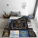 80th Birthday Gifts for Men, 1946 80 Year Old Blanket 50"x60", Retirement Christmas Fathers Day Birthday Gifts for Him Dad Papa Grandpa Husband Uncle