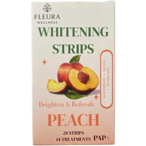 Fleura Wellness Pap Teeth Whitening Strips  Peach and Watermelon Flavor | Enamel-Safe, Sensitivity-Free Whitening, Gentle Daily Use, 28 Strips (14 Treatments) (Peach)
