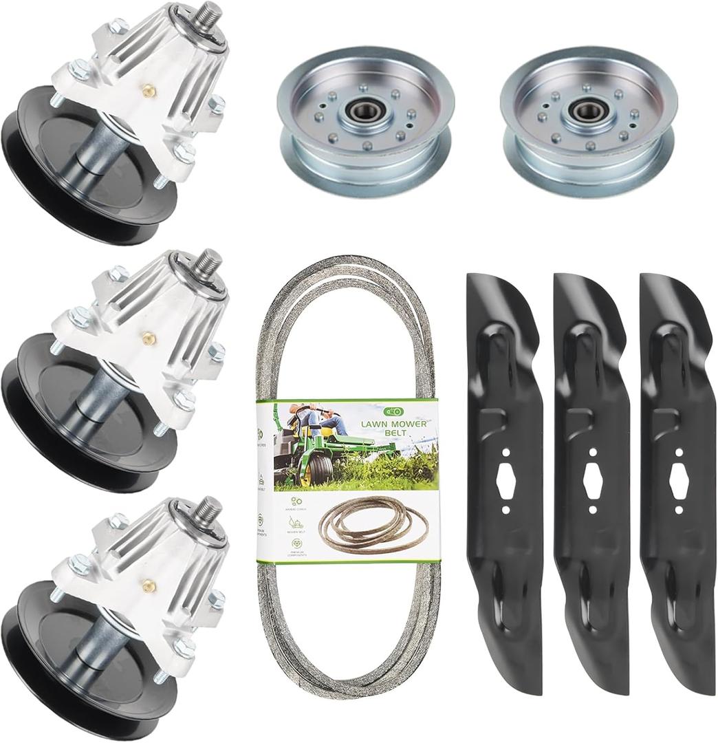 54" Deck Spindle Rebuild Kit for 742-05086 618-0923 Spindle, for Cub Cadet for MTD XT1-GT54, XT1-ST54, ZT1-54,for Craftsman Z5800 Z7600 T3200, 3 Blades 742P05086 742-05082 Idlers and 1 139" Belt