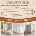 Zonon U Shape Room Divider Rod 6.56 ft, Metal Support Wall Mounted Privacy Partition Curtain Rod for Fitting Room Beauty Salon Bedroom Spa Shower(Gold)