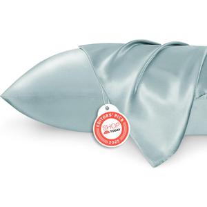 Bedsure Satin Pillowcase 2 Pack Similar to Silk Pillow Cases Standard Size, Pillow Case for Sleeping Women with Envelope Closure, Gifts for Women Men, Light Turquoise, 20x26 Inches, 2pcs