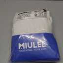 MIULEE Natural White Short Linen Curtains 45 Inch Length 2 Panels for Kitchen Bedroom Bathroom, Soft Thick Linen Textured Basement Window Drapes Semi Sheer Light Filtering Back Tab Rod Pocket