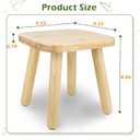 BEE&OAK Wooden Step Stool 9.25 Inch for Toddlers, Foot Stool for Adults, Plant Stool with Detachable Legs, Sturdy Portable, for Kitchen, Bathroom, Bedroom (Natural, 9.25" (D) x 9.25"(W) x 8.86"(H))