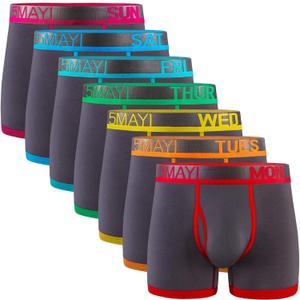 5Mayi Men's Underwear Boxer Briefs Cotton Regular Long Mens Boxer Briefs Underwear Men Pack, L