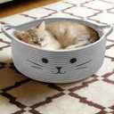 Large Cat Toy Basket - Gift Baskets Empty for Baby Shower Baby Baskets for Nursery Cute Woven Rope Storage Basket for Home Decor, Cat Pet toy box, Grey Easter basket, 13" D x 6" H, 1Pack