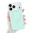 Newseego for iPhone 17 Pro Max Magnetic Case, Cute Soft Liquid Silicone Case for Women Girls Men Anti-Drop Shockproof Anti-Scratch Bumper Full Camera Lens Protection Cover for iPhone 17 Pro Max-Green