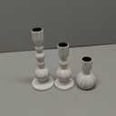 NUPTIO Taper Candle Holders Decor: Set of 3 Wooden Candlestick Holders Mantel Decor - Boho Farmhouse Rustic White