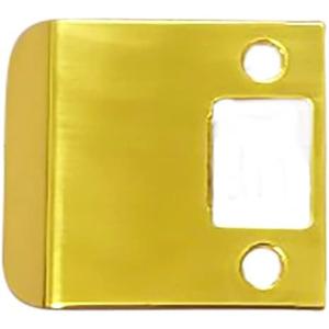 QCAA Solid Brass Extended Lip Strike, 2-1/2"X2-1/4", Polish Brass, 1 Pack, Made in Taiwan