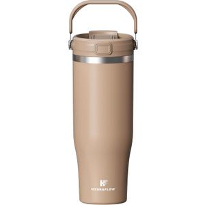HYDRAFLOW 40 oz Travel Tumbler  Insulated, Stainless Steel, Leakproof, Ideal for Coffee, Tea, and Cold Drinks - Clay