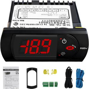 PZGXS0J111 Temperature Controller,115V Temperature Thermostat with 2 NTC Temperature Sensor Probe Compatible with Carel All Refrigerator Types