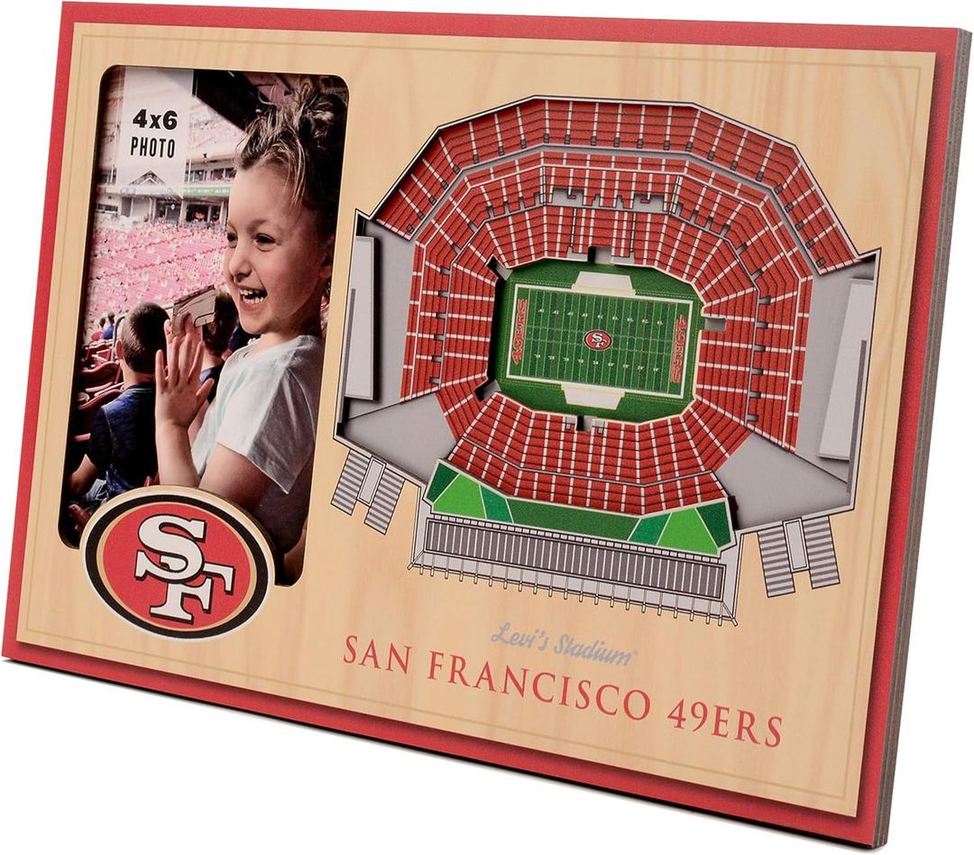 YouTheFan NFL San Francisco 49ers 3D StadiumViews Picture Frame (One Size), 12"L x 8"W