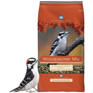 Blue Seal Woodpecker Mix Wild Bird Seed | Premium Blend of Nuts, Sunflower Seeds, and Fruit | Attracts Wide Variety of Wild Outside Birds | Convenient Shell-Free Mix | Made in USA | 8 Pound Bag