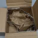 Corner Sink Organizer, Silver Stainless Steel Sponge Holder with Towel Bar, Self-Adhesive Kitchen Storage Rack, 6.3x6.3x3.2 Inches