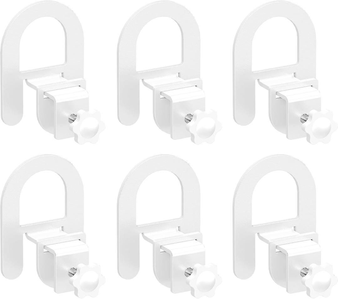 Lutown-Teen 6PCS White Non Slip Mattress Gaskets, Adjustable Mattress Holder for Metal Bed Frame, Keep in Place Sliding Gripper, Anti-Slip Slide Stopper