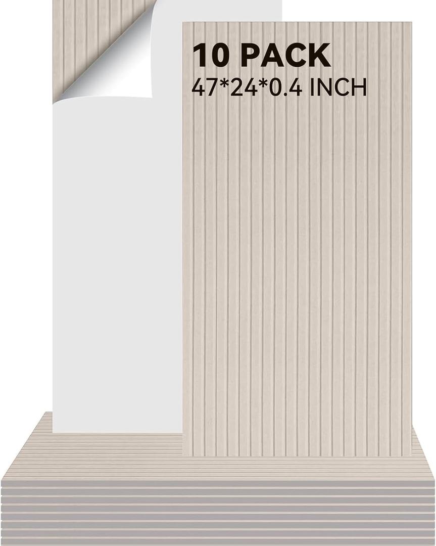 10Pack Large Acoustic Panels, 48x24x0.4 inch Sound Proof Panels for Walls, Self-Adhesive Sound Dampening Wall Panels, Noise Absorbing Decorative Wall Panels, Wall Noise Blocker for Home Studio (Camel)