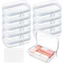 Sanwuta 10 Pcs Hard Zipper Case Clear Hard Pouches Plastic Zipper Pencil Portable Box Toy Storage Bins Plastic Container for Travel Toiletry Office Cosmetic Block Puzzle Organizer (Xs,Clear)