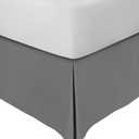 Split Corner Bed Skirt 18 Inch Drop King Size 100% Natural Cotton Wrinkle and Fade Resistant King Size, Dark Grey Solid