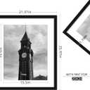 Wiscet 20x24 Picture Frame Set of 3, Display Pictures 16x20 with Mat or 20 x 24 Poster Frame without Mat, Wall Gallery Photo Frames, Black