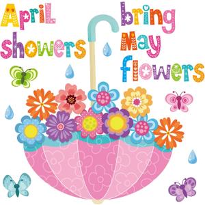 Gueevin Spring Cutouts for Bulletin Board Decoration, April Showers Bring May Flowers Cut-Outs Decorations, Colorful Butterfly Flower Bulletin Board for Classroom Wall Door(Spring Flower)