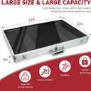Trading Card Display Case,34"x22" Card Show Display Case,Excellent quality and High Performance,card display case with Alloy safety lock&Anti-wear surface for Sports Card/TCG/Jewelry Collection,Silver