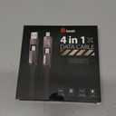 USB C Cable, [Baab Series] 4 in 1 100W USB C to USB C Cable 5ft Flat Nylon Braided Fast Charging Cord with Data Transfer Combo L/Type C/USB A Port for iPhone iPad MacBook