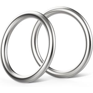 Hotop Metal O Ring Seamless 304 Stainless Steel Rings Welded Multi-Purpose Smooth Round Ring for Hanging Flower Basket Crafts(2 Pcs,3 Inches)