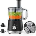 NEWBULIG 10.5 Cups Food Processor, Versatile Food processors with 5 Blades, 600W Powerful Meat Grinder for Slicing, Shredding, Chopping, Kneading, Dishwasher Safe, for Meat, Vegetables, Fruit, Dough (Black)