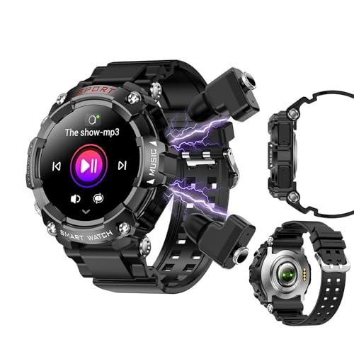 Etigood Smart Watch with Earbuds (Answer/Make Calls), 1.52" Sport Watches for Men Women, Fitness Watch Support Bluetooth/Local Music/110 Sport Modes+, SmartWatch Compatible with iPhone Android, Black