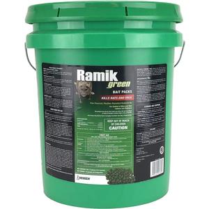 Neogen Rodenticide Ramik Green Rat and Mouse Bait 60 Pack Pail, 15 lb (15-pound bucket)