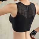 Sports Bras for Women-Padded Removable Support Bra Shockproof Running Yoga Fitness Bra Breathable Quick Drying Vest Style Wide Shoulder Straps for Anti Slip Comfort Black+Blue S (S)