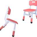 WHY TOYS Adjustable Kid Chairs Indoor 3 Level Adjustable Suitable for Children Age 2-6. Maximum load-bearing 220LBS Suitable for Family Classroom and Nursery Child Seat Set (2-Pack-Red), 11.8 inches x 11 inches x 22.4 inches