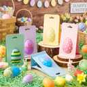 25 Pack Easter Egg Gift Boxes with Clear Window DIY Craft Supplies, Surprise Egg Display, Party Favors, Fillable Plastic Holder, Kids Easter Treats, Table Decor 5 Colors Display