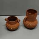 Terracotta Vases Set of 2, Farmhouse Decor, Ceramic Vase for Flower, Wide Mouth Rustic Home Decor Vases for Flowers, Living Room, Table, Shelf and Accessories, Terracotta